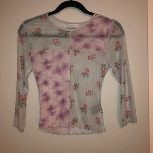 URBAN OUTFITTERS 🌸 floral mesh top